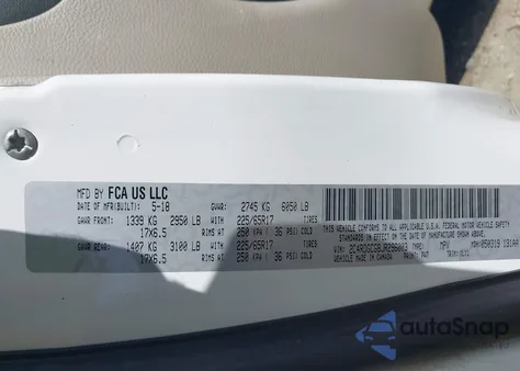 2018 Dodge Grand Caravan Sxt z USA, uszkodzony, nr VIN 2C4RDGCG8JR296003